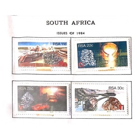 A) 1984 SOUTH AFRICA, MINERALS, MANGANESE, CHROMIUM, VANADIUM, TITANIUM, MNH