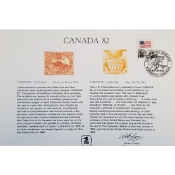 J) 1982 UNITED STATES, CANADA, FLAG, ORIGINAL ENGRAVING, XF