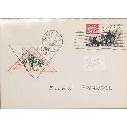 J) 1964 UNITED STATES, CIVIL WAR CENTENNIAL, TRIANGLE, TREE, AIRMAIL, CIRCULATED COVER, FROM USA