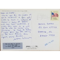 J) 1995 UNITED STATES, FLAG, POSTCARD, AIRMAIL, CIRCULATED COVER, FROM USA