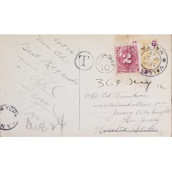 J) 1922 MALTA, NUMERAL, 2 CENTS RED, POSTCAR, AIRMAIL, CIRCULATED COVER, FROM MALTA