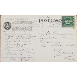 J) 1913 UNITED STATES, WASHINGTON, FISHING IN THE GOLDEN GATE, CIRCULATED COVER, FROM USA TO CARIBE
