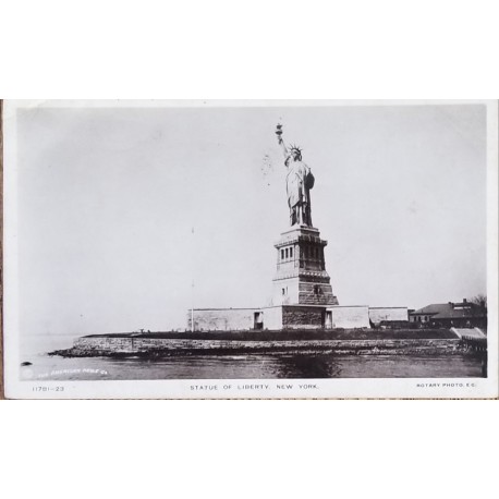 J) 1923 UNITED STATES, STATUTE OF LIBERTY, NEW YORK, POSTCARD, XF
