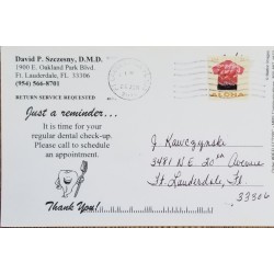 J) 2012 UNITED STATES, POSTCARD, COMMERCIAL LETTER, DENTAL, AIRMAILL, CIRCULATED COVER, FROM USA