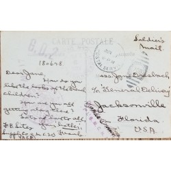J) 1919 UNITED STATES, MUTE CANCELLATION, POSTCARD, AIRMAIL, CIRCULATED COVER, FROM USA TO MIAMI