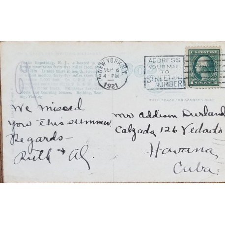 J) 1921 UNITED STATES, WASHINGTON, WITH SLOGAN CANCELLATION, CIRCULATED COVER, FROM USA TO CARIBE
