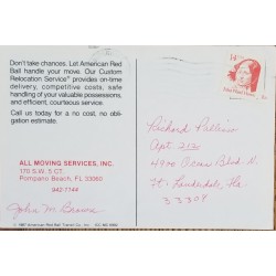 J) 1987 UNITED STATES, JULIA WARD HOWE, POSTCAR, AIRMAIL, CIRCULATED COVER, FROM USA TO HABANNA