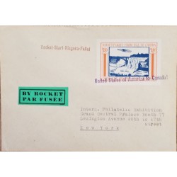J) 1975 UNITED STATES, ROCKET FLIGHT FROM USA TO CANADA, AIRMAIL, CIRCULATED COVER, FROM USA TO NEW YORK