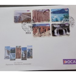 P) 2001 ARGENTINA, COVER ARGENTINE SITES, PRIVATE COMPANY, NATURAL HERITAGE HUMANITY STAMPS, OCA MAIL, XF