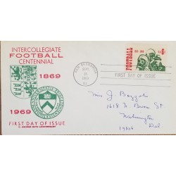 J) 1969 UNITED STATES, INTERCOLLEGIATGE FOOTBALL CENTENNIAL, FDC