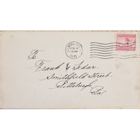 J) 1932 UNITED STATES, III OLYMPIC WINTER GAMES, AIRMAIL, CIRCULATED COVER, FROM USA