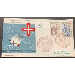 P) 1957 FRANCE, FDC, RED CROOS STAMP, NIORT RED CROSS PROGRAM, XF
