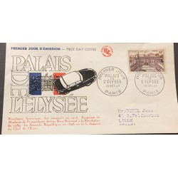 P) 1957 FRANCE, FDC, LANDSCAPES ELYSÉE PALACE STAMP, PROPERTY MADAME POMPADOUR, HISTORIC, XF