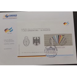 P) 2007 ARGENTINA, FDC, ANNIVERSARY BILATERAL RELATIONS WITH GERMANY STAMP, MINISHEET, XF