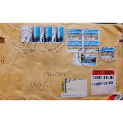 P) 2021 ARGENTINA, HIGH FACE VALUE, NATIONAL PARKS STAMPS, FROM SANTA FE TO FLORIDA USA, AIRMAIL, XF