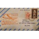 P) 1958 ARGENTINA, FIRST FLIGHT FROM BUENOS AIRES TO NEW YORK, GENERAL MARTÍN-ATLAS STATUE STAMPS, XF