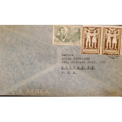 P) 1947 CIRCA ARGENTINA, LIBERATOR PARENTS REMAINS-CRUSADE PEACE STAMPS, SHIPPER TO SOLVAY USA, AIRMAIL, XF