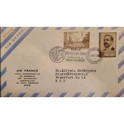 P) 1961 ARGENTINA, TRIBUTE MERMOZ, FLIGHT FROM BUENOS AIRES TO PARIS, LAND FIRE-DRAGO STAMPS, XF