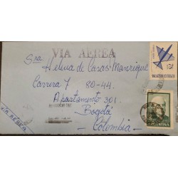 P) 1967 CIRCA ARGENTINA, SHIPPER TO COLOMBIA, AIRMAIL-SARMIENTO STAMPS, XF