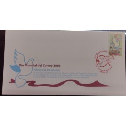 P) 2006 MEXICO, FDC, 12TH UNIVERSITY STAMP DESIGN COMPETITION, WORLD MAIL DAY STAMP, XF