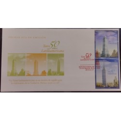 P) 2006 MEXICO, FDC, 50TH ANNIVERSARY LATIN AMERICAN TOWER STAMP, PRIDE INHABITANTS DF, XF