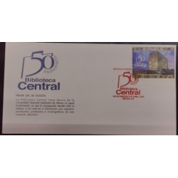 P) 2006 MEXICO, FDC, 50TH ANNIVERSARY CENTRAL LIBRARY STAMP, LOCATED INSIDE AUTONOMA UNIVERSITY, XF