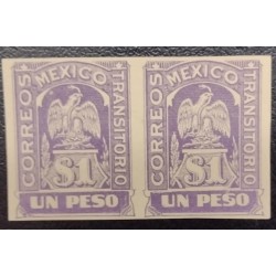 SJ) 1903 MEXICO, PROOF TRANSITORY MAIL PORFIRIAN EAGLE, 1 PESO PURPLE