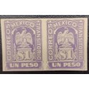 SJ) 1903 MEXICO, PROOF TRANSITORY MAIL PORFIRIAN EAGLE, 1 PESO PURPLE