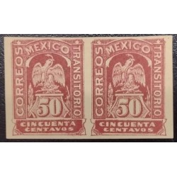 SJ) 1903 MEXICO, PROOF TRANSITORY MAIL PORFIRIAN EAGLE, 50 CENTS RED
