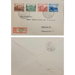 P) 1941 CIRCA GERMANY, COVER GERMANY REICH LEIPZIG TRADE FAIR, SET COMPLETE OF 4 STAMPS, XF