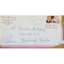 J) 1996 UNITED STATES, LAWRENCE AND ELMER SPERRY AVIATION PIONER, AIRMAIL, CIRCULATED COVER, FROM USA TO CARIBE
