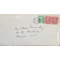 J) 1938 UNITED STATES, WASHINGTON, MULTIPLE STAMPS, AIRMAIL, CIRCULATED COVER, FROM USA TO MEXICO