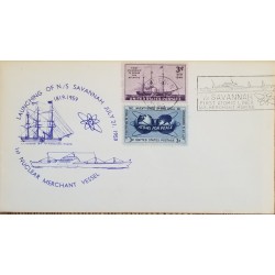 J) 1959 UNITED STATES, BOAT, ATOMS FOR PEACE, 1ST NUCLEAR MERCHANT VESSEL, LAUNCHING OF N/S SAVANNAH,