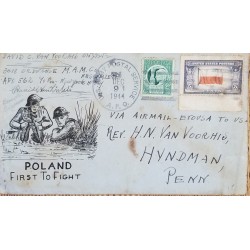 J) 1944 UNITED STATES, FLAG, POLAND, FREEDOM OF SPEECH ANS WELTON FROM WANE AND PEAR, MULTIPLE STAMPS, AIRMAIL