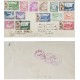 P) 1945 BOLIVIA, MULTIPLE STAMPS SHIPPED TO SAN FRANCISCO USA, CANCELLATION IN FUCHSIA INK, AIRMAIL, XF