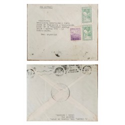 P) 1950 BOLIVIA, MINING FDC SHIPPED FROM ORURO TO BSAS ARGENTINA, CATHOLIC STAMPS, AIRMAIL, XF