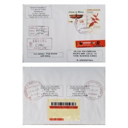 P) 2004 BOLIVIA, BOLIVIAN PLANTS AND NATURE STAMPS, SHIPPED TO BSAS ARGENTINA, WITH CANCELLATION, REGISTRED, AIRMAIL, XF