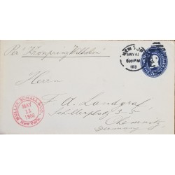 J) 1903 UNITED STATES, WASHINGTON, POSTAL STATIONARY, AIRMAIL, CIRCULATED COVER, FROM USA TO GERMANY