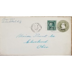 J) 1925 UNITED STATES, FRANKLIN, POSTAL STATIONARY, AIRMAIL, CIRCULATED COVER, FROM CANAL ZONE TO OHIO