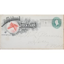 J) 1925 UNITED STATES, WASHINGTON, POSTAL STATIONARY, HIGHLAND STOCK FARM, AIRMAIL, CIRCULATED COVER, FROM USA TO NEW YORK