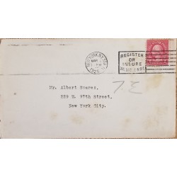 J) 1925 UNITED STATES, WASHINGTON, WITH SLOGAN CANCELLATION, REGISTER OR INSURE CALUABLE MAIL, AIRMAIL