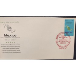 P) 2003 MEXICO, INAUGURATION THE FIRST SATELLITE CONNECTIVITY NETWORK FDC, DIGITAL COMMUNITY CENTERS, XF