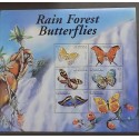 SP) 2001 ST VINCENT AND THE GRENADINE, RAIN FOREST BUTTERFLIES, MINISHEET COMPLETE OF 6 STAMPS, MNH