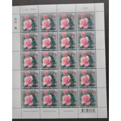 SP) 2003 THAILAND, ROSE BLOCK OF 20 STAMPS, MNH