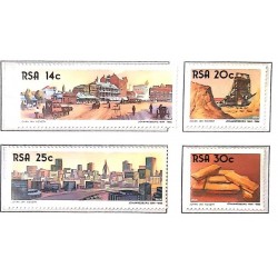 A) 1986 SOUTH AFRICA, 100TH ANNIVERSARY OF THE FOUNDING OF JOHANNESBURG, CONSTRUCTION, GOLD, MNH