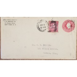 J) 1935 UNITED STATES, WASHINGTON, POSTAL STATIONARY, CIRCULATED COVER, FROM NEW YORK TO CARIBE