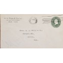 J) 1919 UNITED STATES, FRANKLIN, POSTAL STATIONARY, CIRCULATED COVER, FROM NEW YORK TO CARIBE