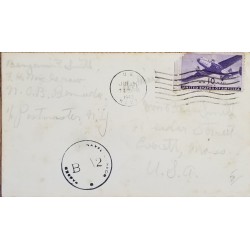 J) 1942 UNITED STATES, AIRPLANE, CIRCULAR CANCELLATION, AIRMAIL, CIRCULATED COVER, FROM USA