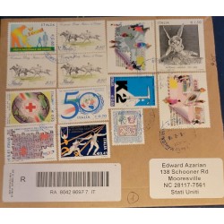 SP) 2016 ITALY, HORSES, SPACE, FENCING STAMPS, CIRCULATED FROM ITALY TO UNITED STATES, REGISTERED, XF