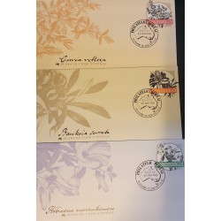 P) 1985 AUSTRALIA, FLORA OF COOK´S VOYAGE, POSTAL STATIONERY, SET OF 3 COVERS, MNH